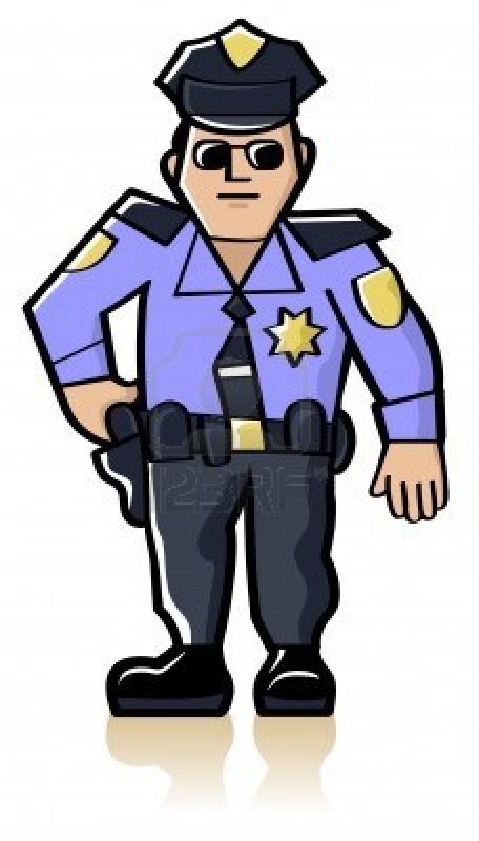 police officer clipart black and white