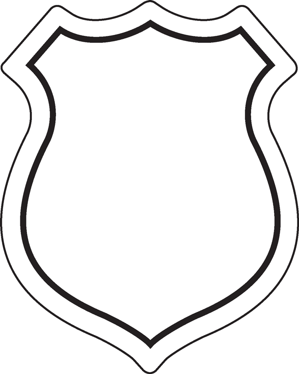 Police Badge Outline Clipart;
