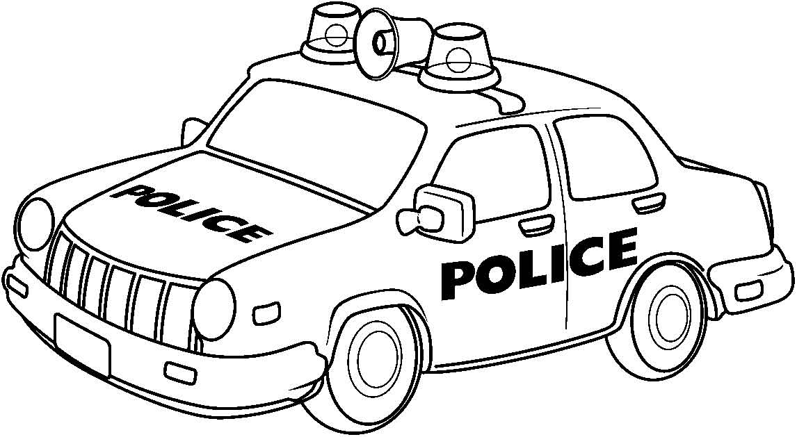 Police Car Clipart Black And  - Car Black And White Clipart