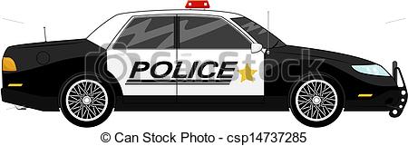 ... police car - illustration of police car side view isolated... ...