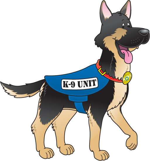 Police Dog Chase Clipart #1
