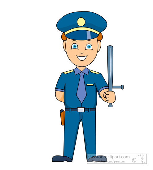 Police Officer Clip Art. male police officer holding a .
