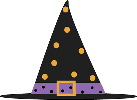 Polka Dot Witch Hat - Witch Hat Clipart