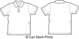 polo-shirt - White polo-shirt - back and front