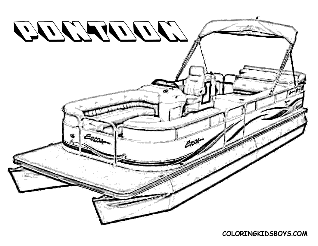 Pontoon Boat Clip Art. boat coloring pages to and .