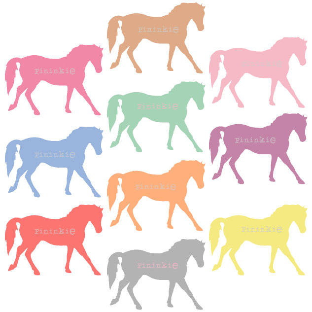 Pony Clip Art - Digital Clip Art - Horse Clip Art - Pastel Clipart - scrapbooking - Instant Download - Commercial Use - PNG / JPG
