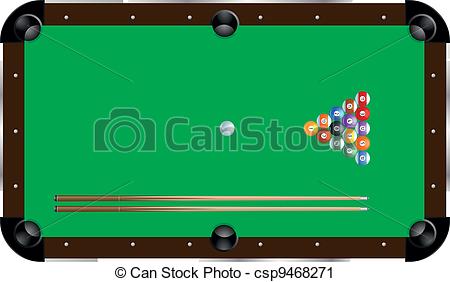 ... pool table - detailed ill - Pool Table Clipart