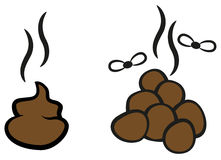 Cartoon poop with flies. Cartoon vector illustration of smelly poop with  flies Stock Image