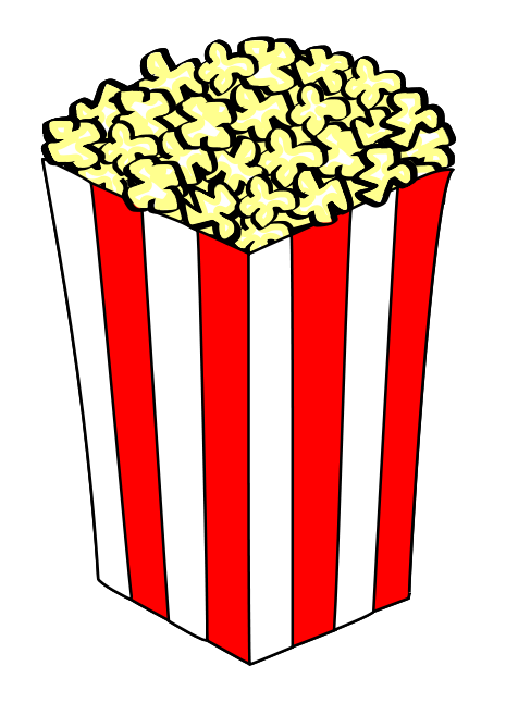 Popcorn clip art black and white free clipart images