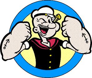 Popeye showing off his muscles