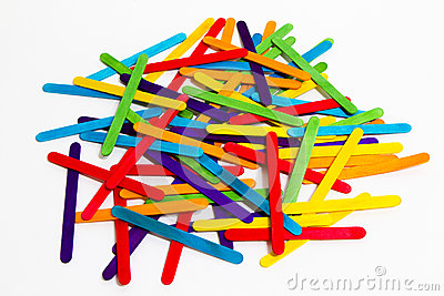 Popsicle Sticks Scattered.