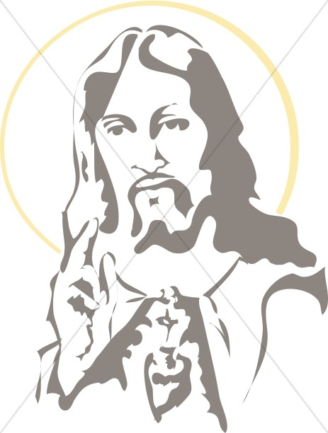 Portrait of Jesus with halo