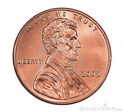 Portrait Of President Lincoln On The Smallest Us Coin 2009 Is A
