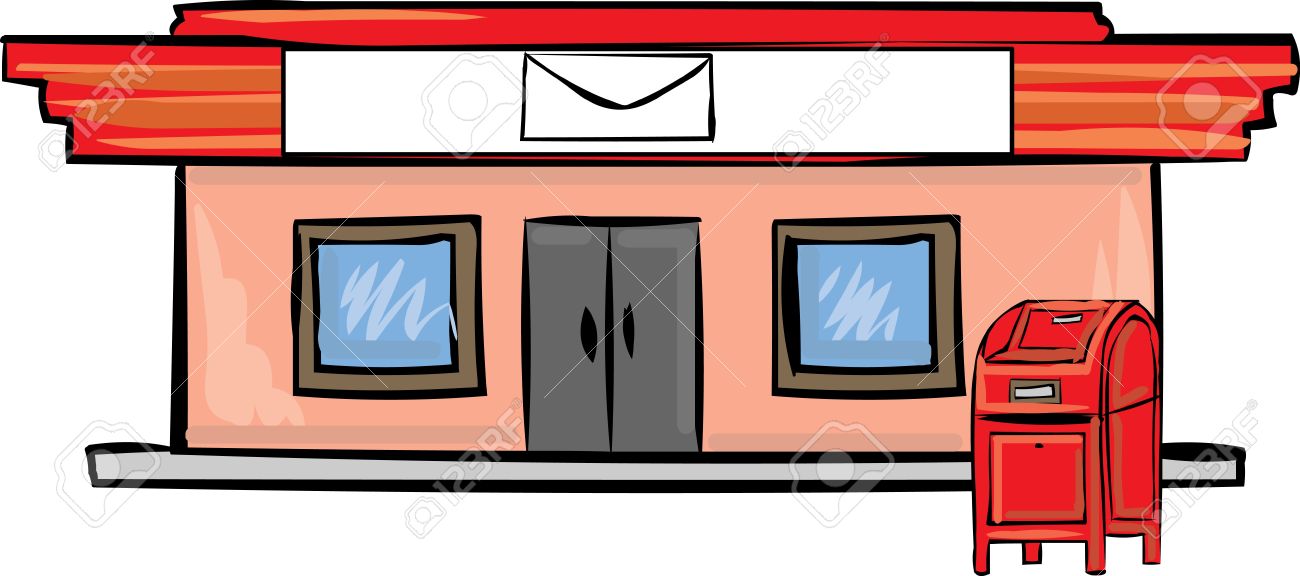 Clipart of a Post Office - Ro