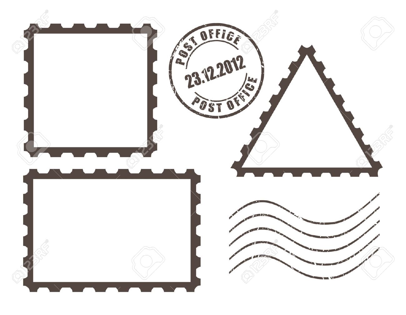 Stamp Vector Clipart Letter M