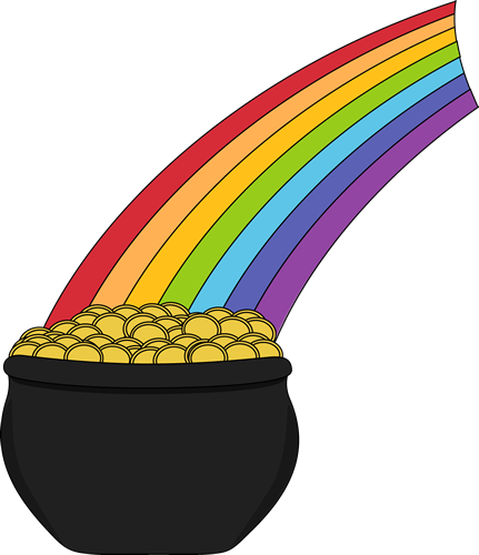 Pot of Gold and Rainbow Clip Art - Pot of Gold and Rainbow Image