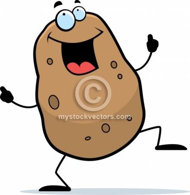 Potato Clip Art | Cartoon Potato Dancing Royalty Free Vector Illustration - File #4180