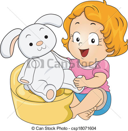 Potty Training Clipartby lenm10/578; Bunny Potty Training - Illustration of a Little Girl.