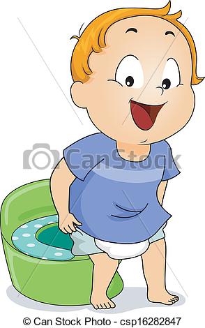 Potty Training Clipartby lenm10/578; Potty Peeing - Illustration of a Young Boy Peeing on a Potty