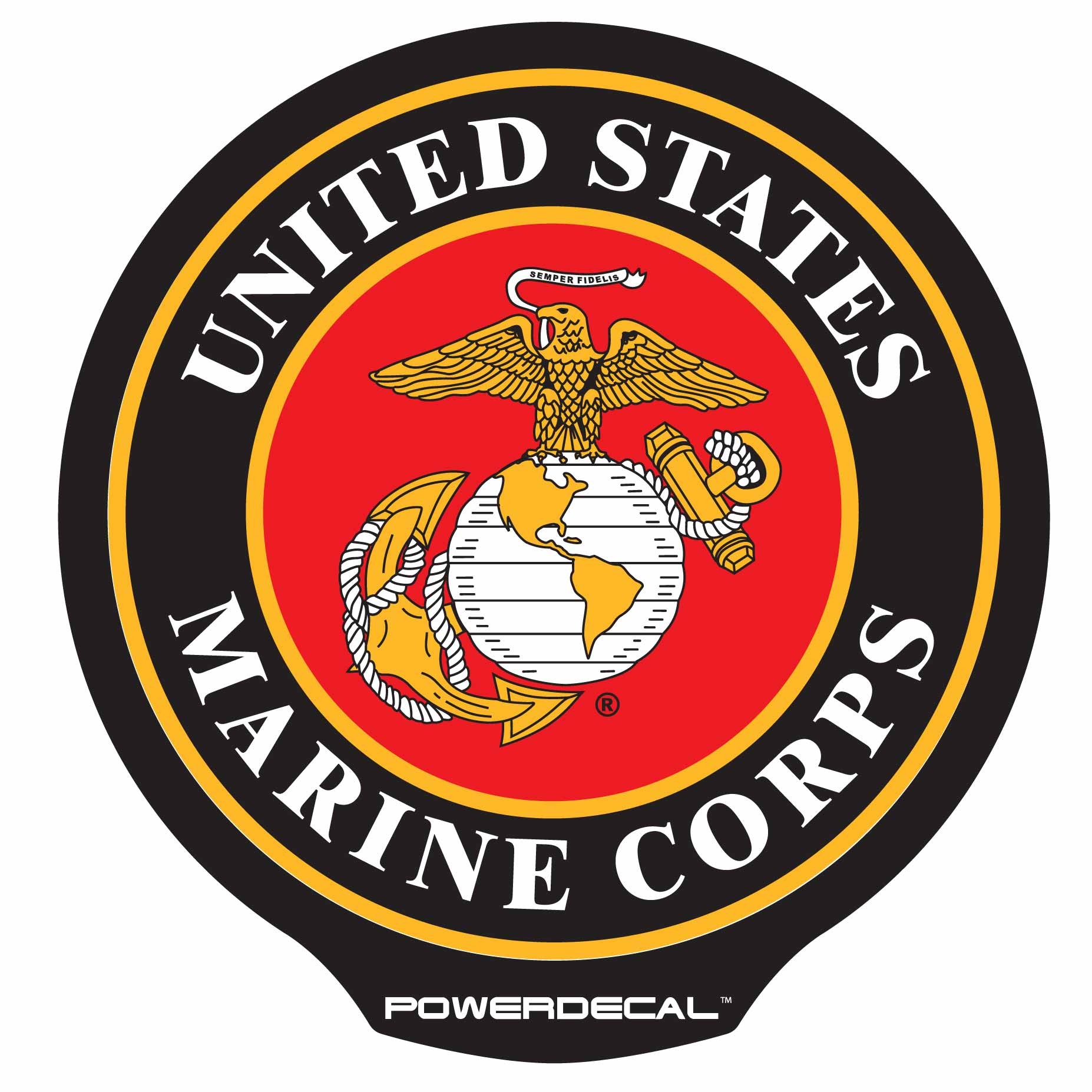 Power Decal Lighted Marines Logo; Navy Marine Corps ...