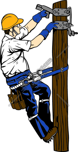 Power Line Electrician Working Clipart And Vectorart Occupations