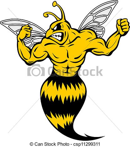 ... Powerful and danger yellow jacket in mascot style