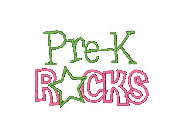Pre K Rocks Applique - Pre K Clipart