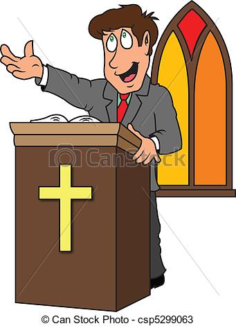 preacher - a pastor preaching the gospel from the pulpit