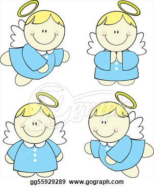 Precious Moments Boy Clipart  - Baby Angel Clipart