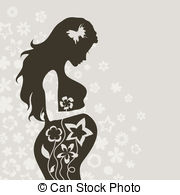 Pregnant girl4 - The pregnant girl on a grey background. A..