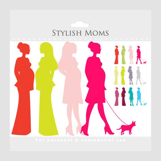 Pregnant mom clipart - chic moms, chic pregnancy clip art, pregnant ladies,  fashionistas