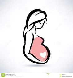 pregnant woman silhouette wit - Pregnant Lady Clipart