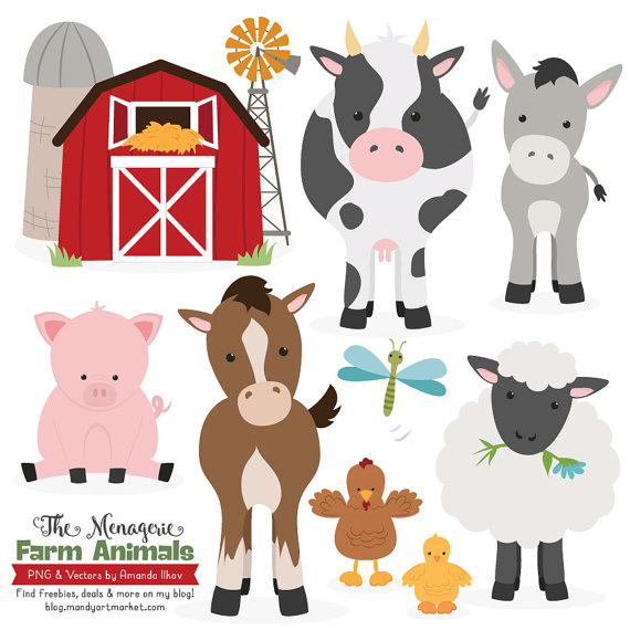 Premium Farm Animals Clip Art u0026amp; Vectors - Farm Animals Clipart, Farm Animal Vectors,