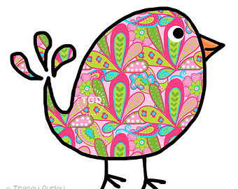 Preppy Paisley Bird - Origina - Paisley Clip Art