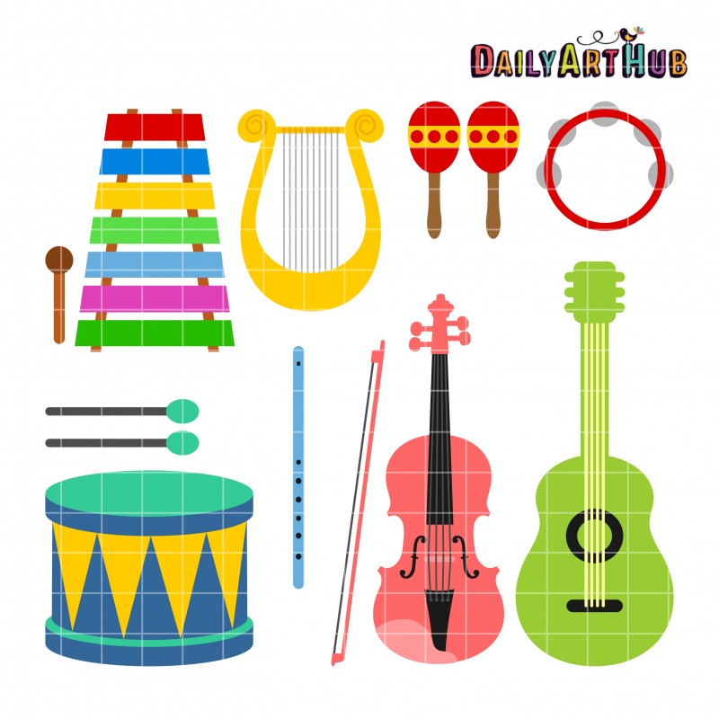 Preschool Musical Instruments Clip Art
