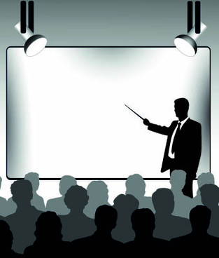 business presentation vector silhouettes