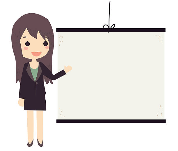 business woman presentation vector art illustration