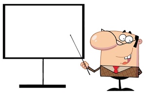 Presentation Clipart Image: Boss Giving a Presentation at an Office Meeting