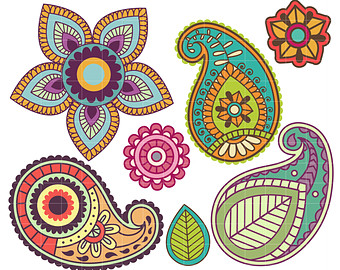 Pretty Paisley Clipart Digital Clip Art for Scrapbooking Card Making Cupcake Toppers Paper Crafts