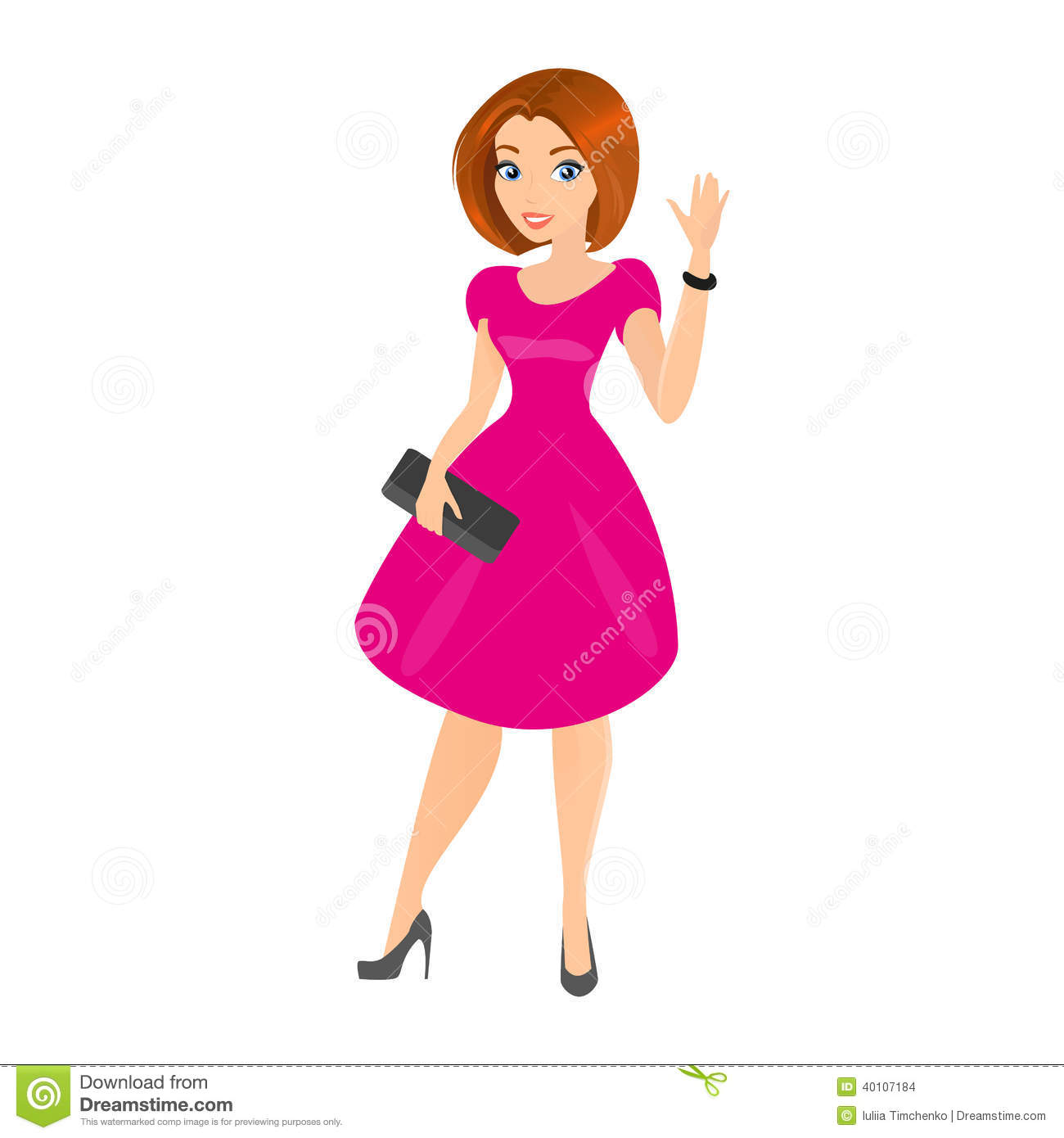 Pretty Woman In Dress Clipart - Pretty Clipart