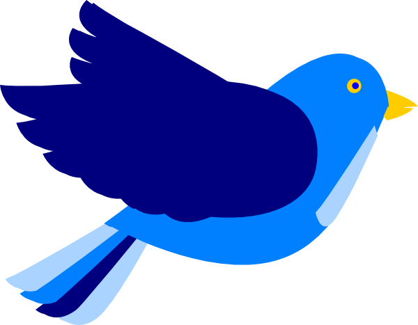 Cute Blue Bird Clip Art - Fre