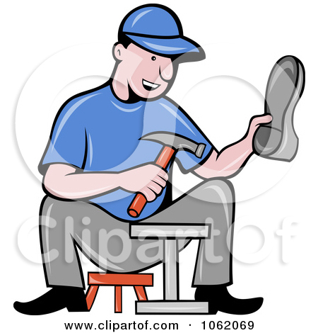 Preview Clipart. Shoe Maker Worker Man Sitting