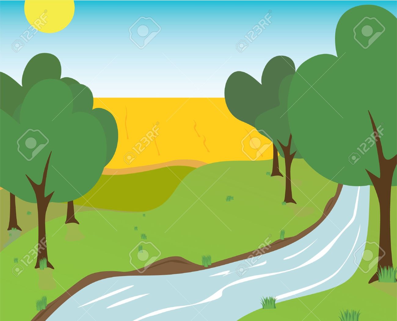 Mountain Stream Clipart #1