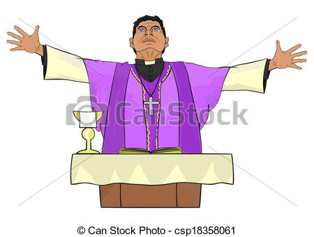 Priest Clipartby Amplion2/1,196; Priest - The Catholic priest celebrating Mass at the altar.