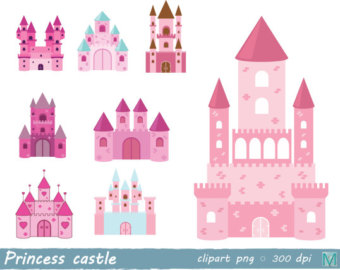 Princess castle clip art images - for Scrapbooking Card Making Paper Crafts - instant download digital file - PNG