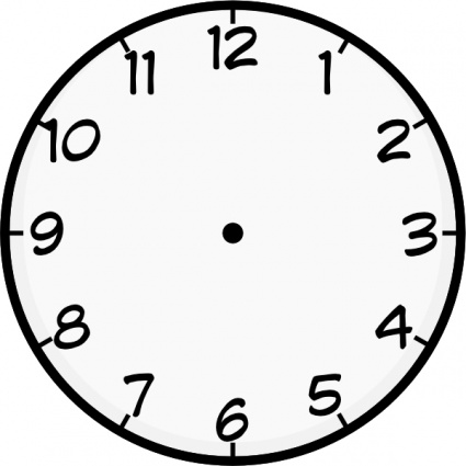 2 Oclock Clock Face Clipart