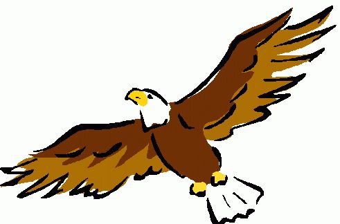 Eagle clip art with raised wi