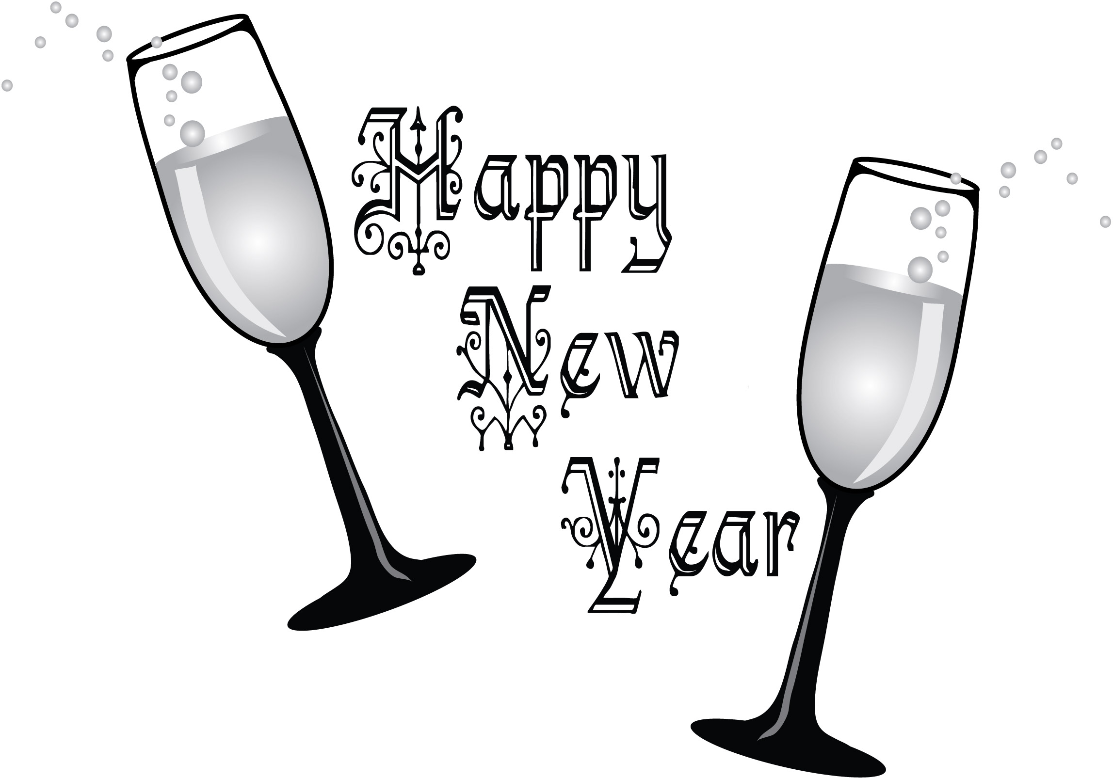 Printable Happy New Year Clip - Clipart Happy New Year