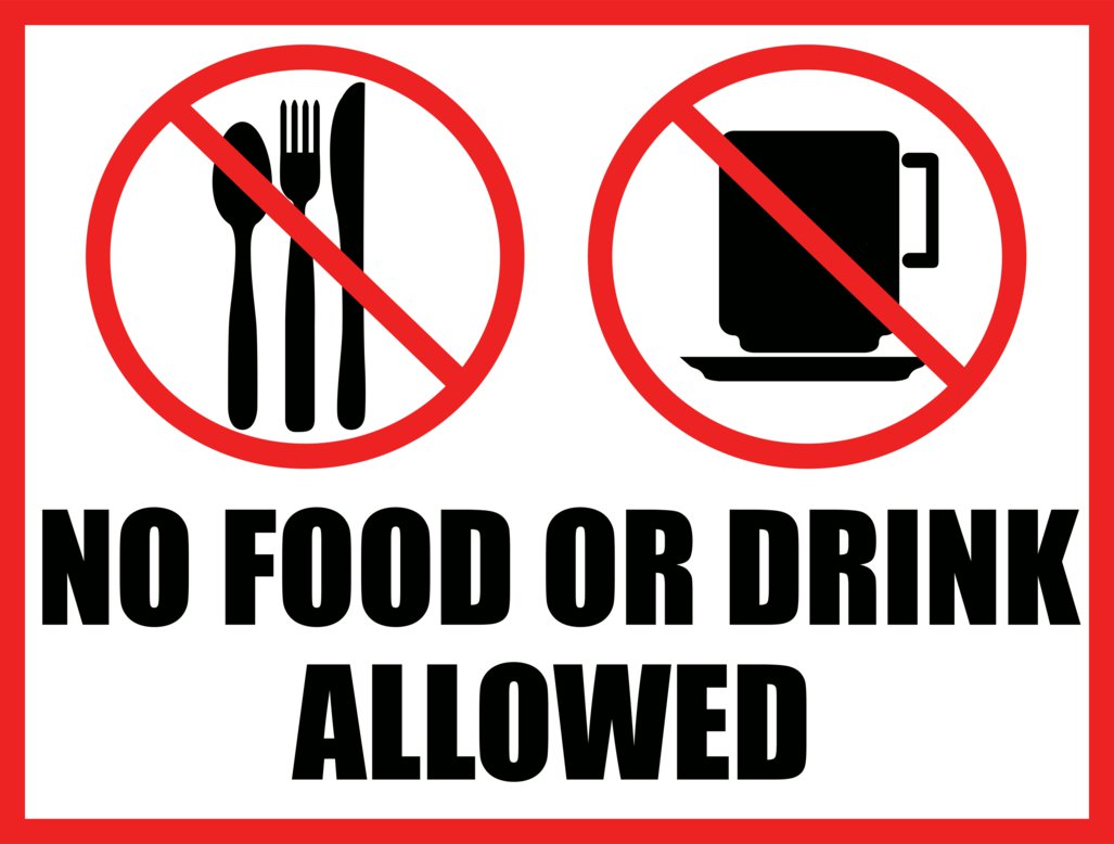 Printable No Eating Or Drinki - No Food Or Drink Clipart