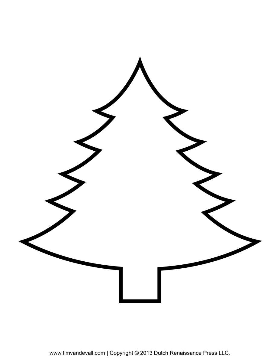 Printable Paper Christmas Tree Template Clip Art Coloring Pages